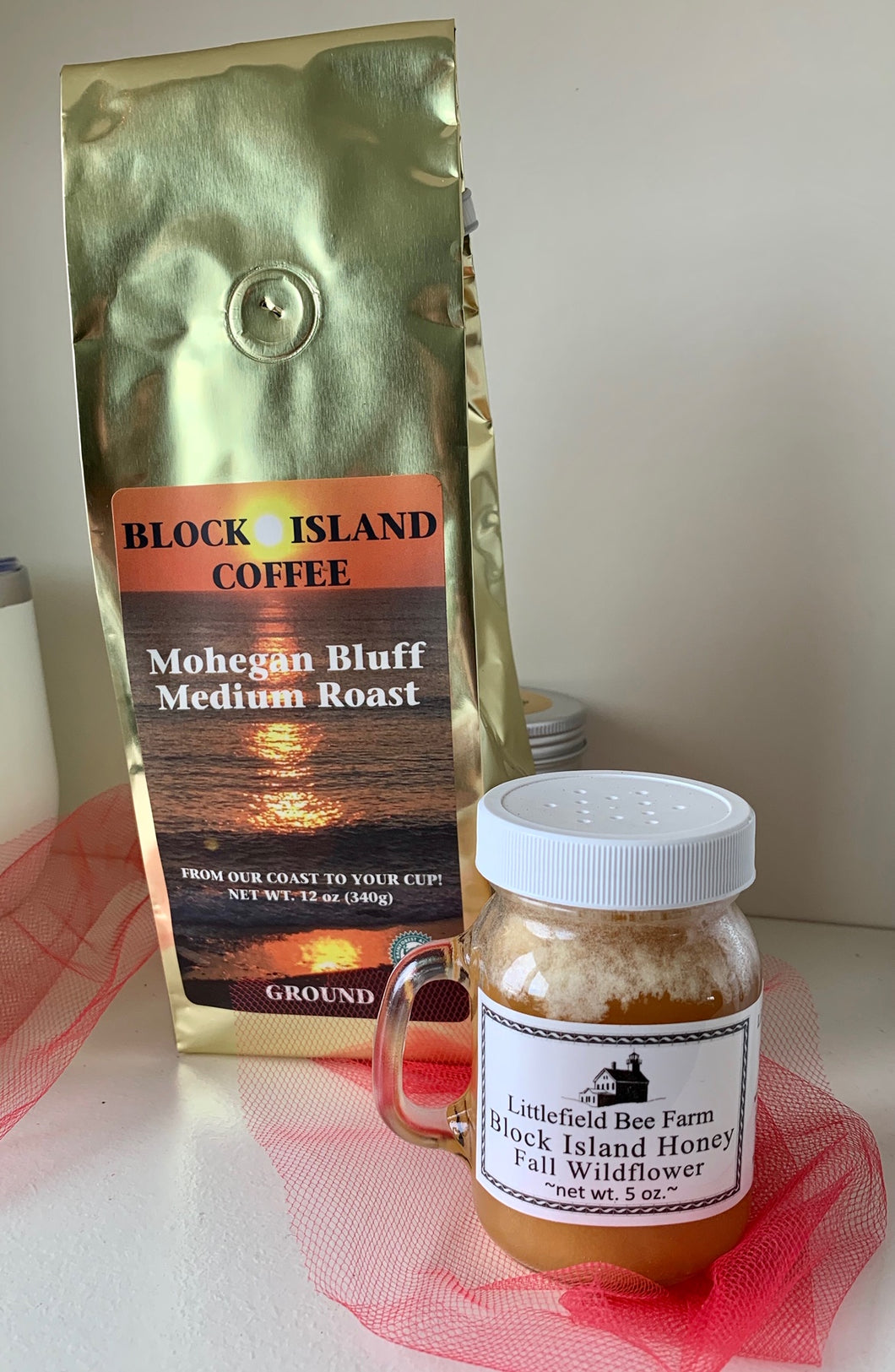 Holiday Block Island Coffee and Little Bee Farm Honey Duo